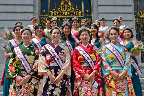 Group Shot of Cherry Blossom Queens and Courts