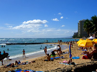 Crowded Waikiki Beach