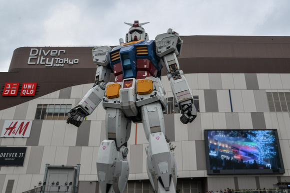 Mobile suit Gundam standing tall