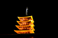 Five-storied Pagoda at night