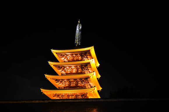 Five-storied Pagoda at night