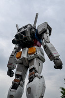 Rear view of the Gundam statue