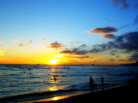 Waikiki Sunset and Beach goers